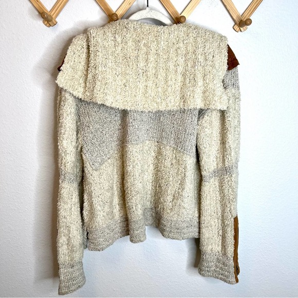 FREE PEOPLE Oatmeal Counting Sheep Sherpa Suede Jacket sz XS/S - Picture 8 of 10